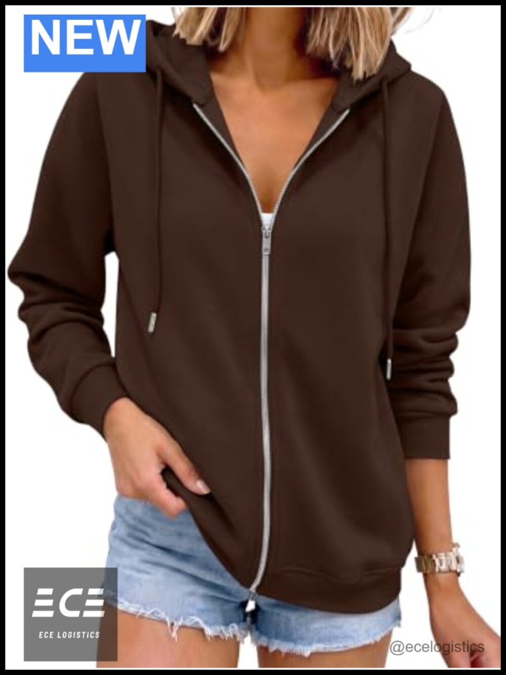 Women's Zip Up Hoodie Long Sleeve Hooded Sweatshirt Fall Loose Casual